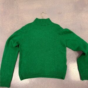 Mango Vibrant Green Turtleneck Sweater